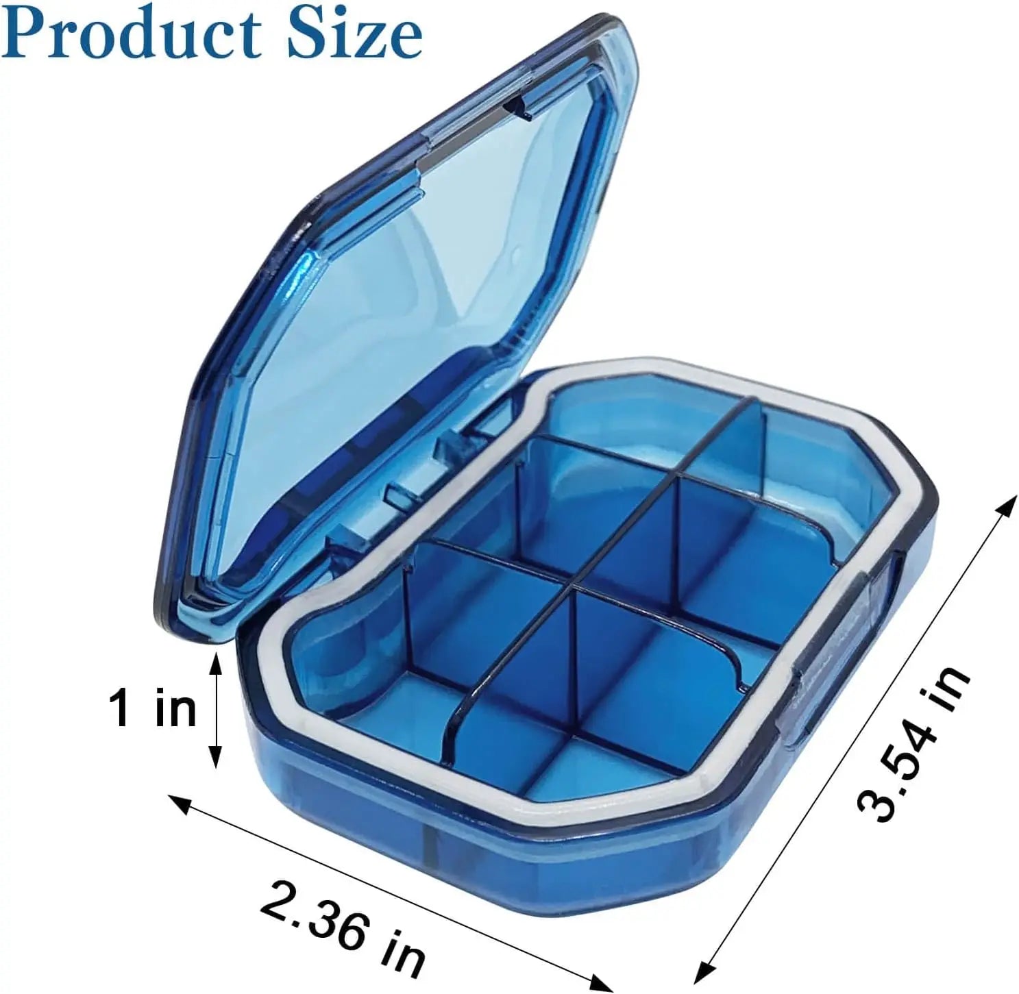 2Pcs 7 Days Pill Storage Box Mini Travel Portable Medicines Dispenser Box Multifunction Plastic Seven Compartment Sealer Box