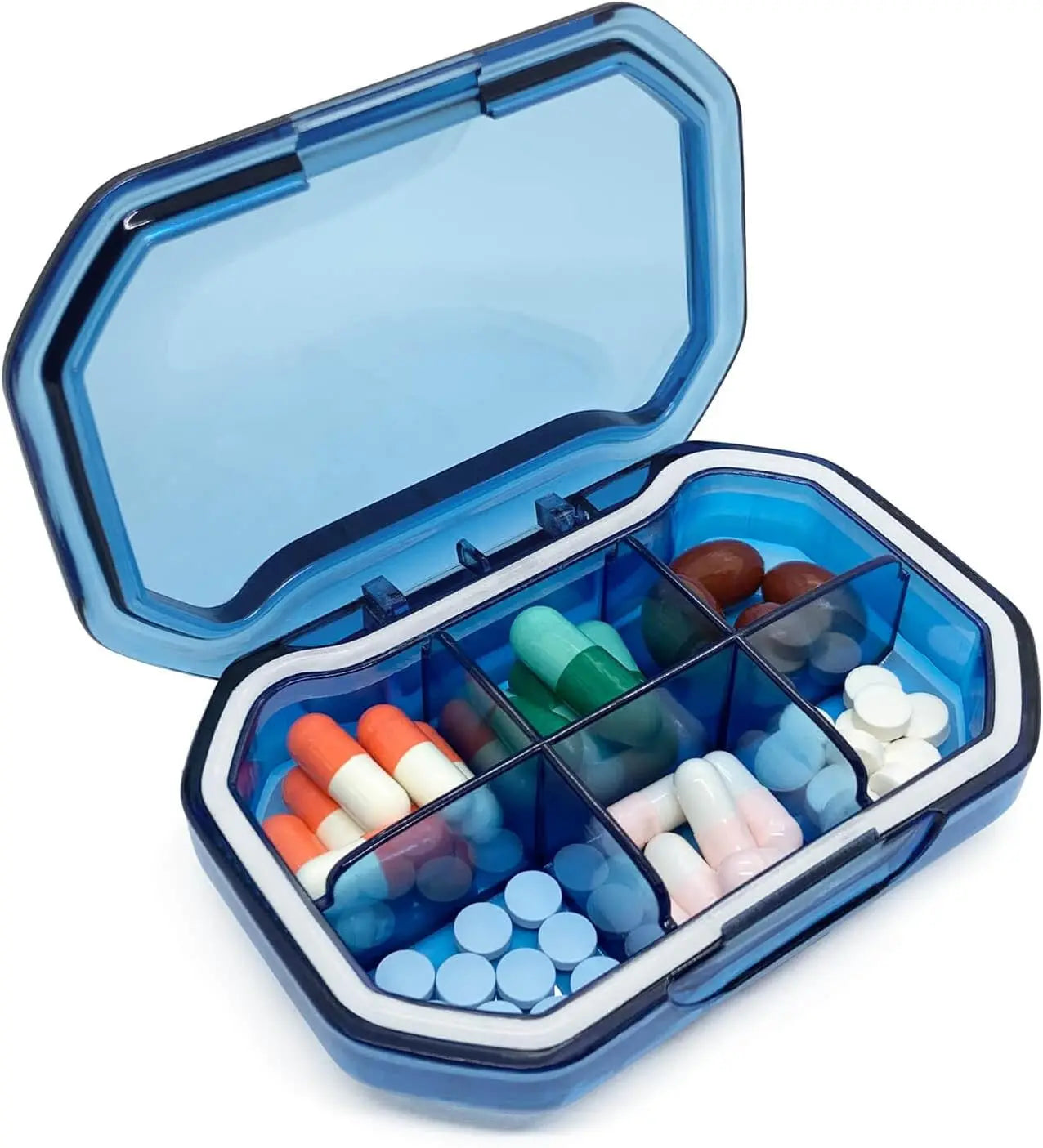 2Pcs 7 Days Pill Storage Box Mini Travel Portable Medicines Dispenser Box Multifunction Plastic Seven Compartment Sealer Box