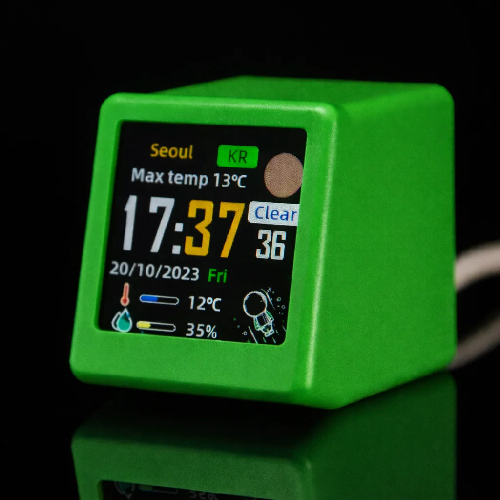 GeekMagic Super Cool Mini WiFi Desktop Weather Digital Clock Station with IPS LCD Screen Gadget for Decoration