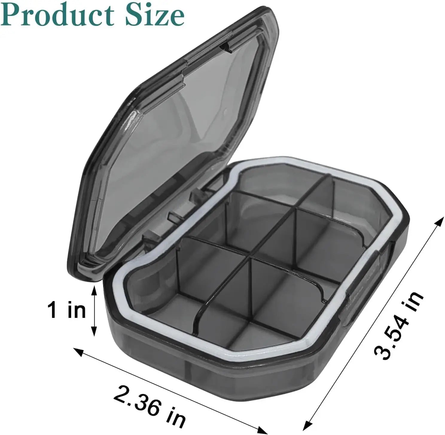 2Pcs 7 Days Pill Storage Box Mini Travel Portable Medicines Dispenser Box Multifunction Plastic Seven Compartment Sealer Box