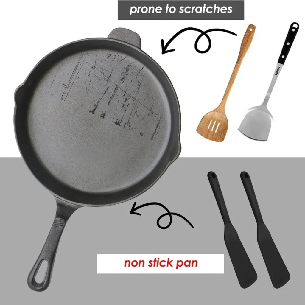 1Pcs Food-Grade Silicone Thin Spatula, Heat-Resistant Non-Scratch Tool for Omelette Pancake Steaks Eggs Nonstick Cookware