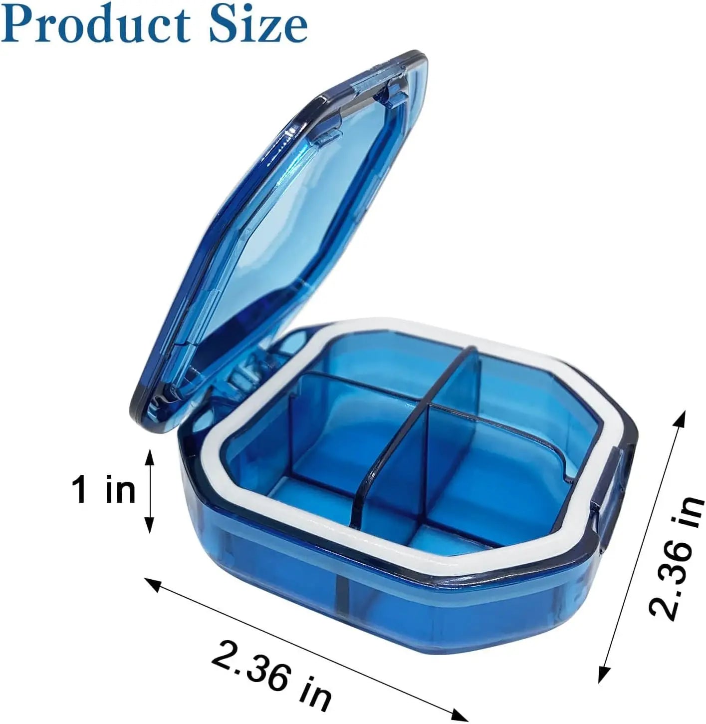 2Pcs 7 Days Pill Storage Box Mini Travel Portable Medicines Dispenser Box Multifunction Plastic Seven Compartment Sealer Box
