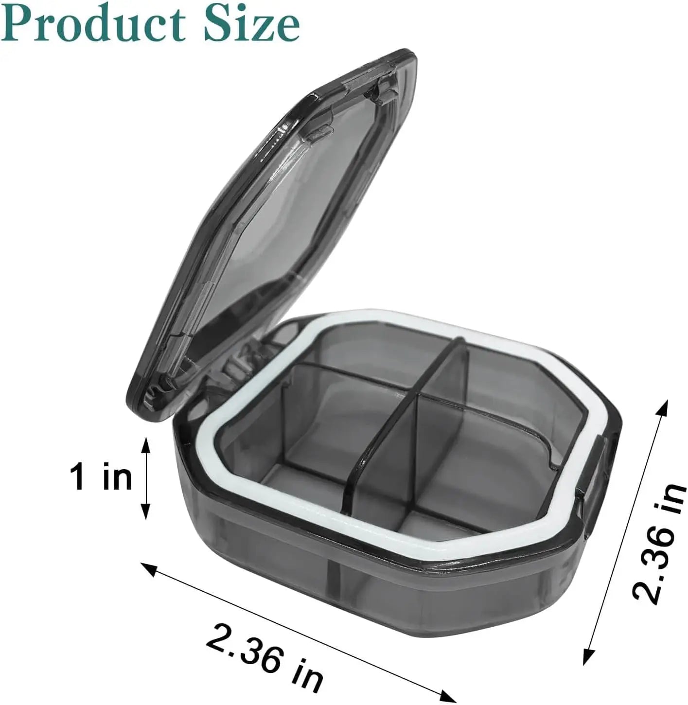 2Pcs 7 Days Pill Storage Box Mini Travel Portable Medicines Dispenser Box Multifunction Plastic Seven Compartment Sealer Box
